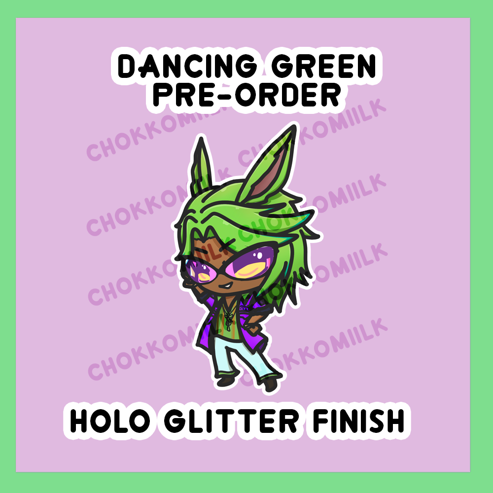 Dancing Green Holo Sticker (Pre-Order)