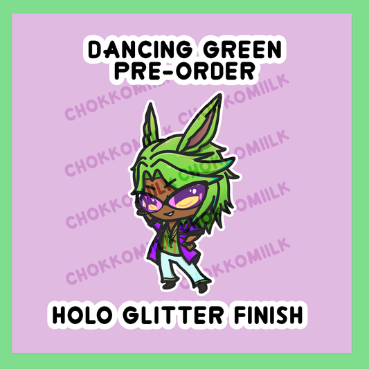 Dancing Green Holo Sticker (Pre-Order)