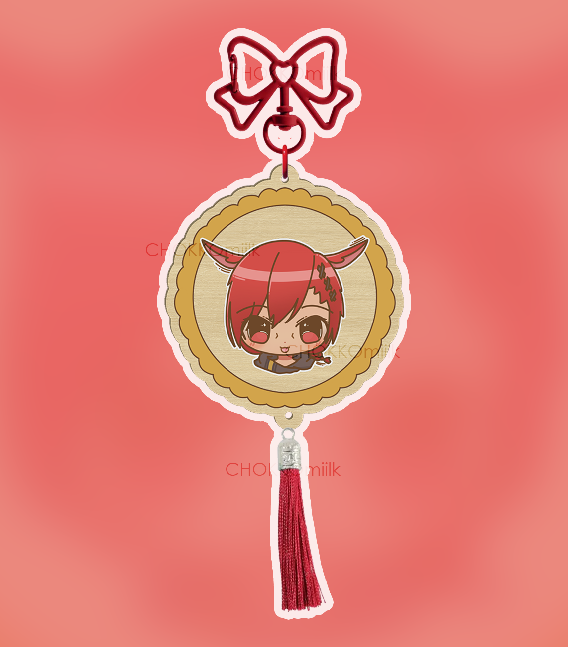 Graha Wood Tassel Keychain Decoration