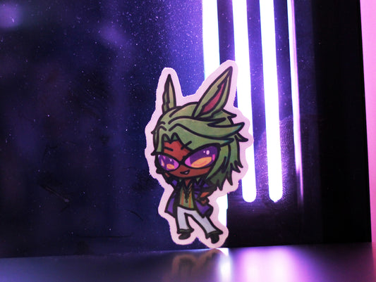 Dancing Green Holo Sticker